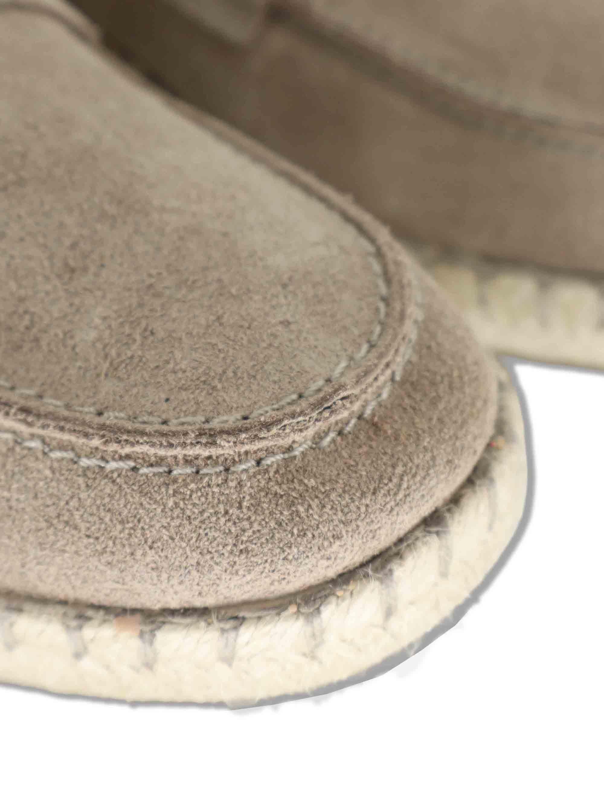 Mocassini espadrillas uomo in camoscio taupe con suola in corda TRACK 028 Verbenas 