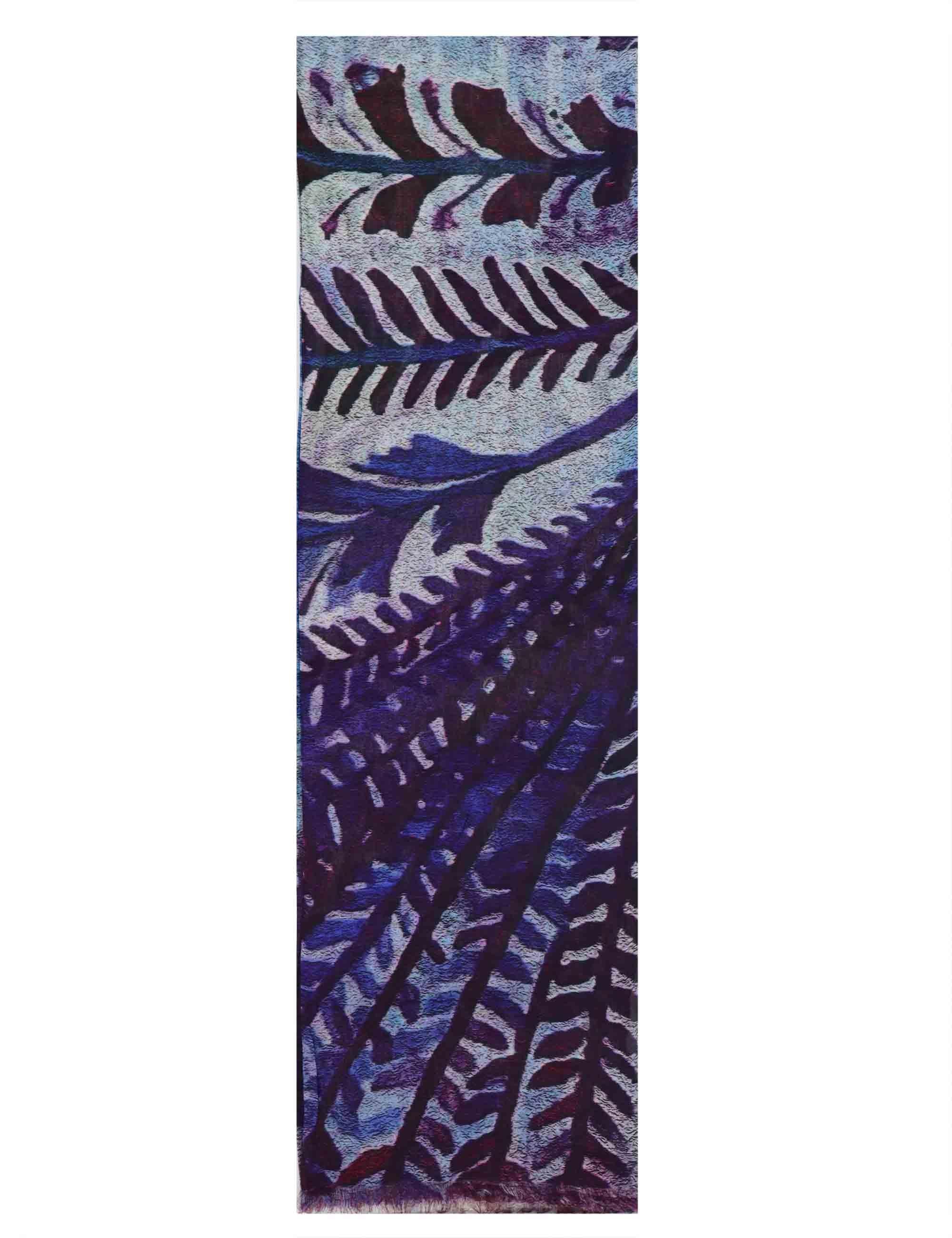 Stole maxi donna in misto seta blu a fantasie esotiche Oasi 60260041 0035 Pyaar 