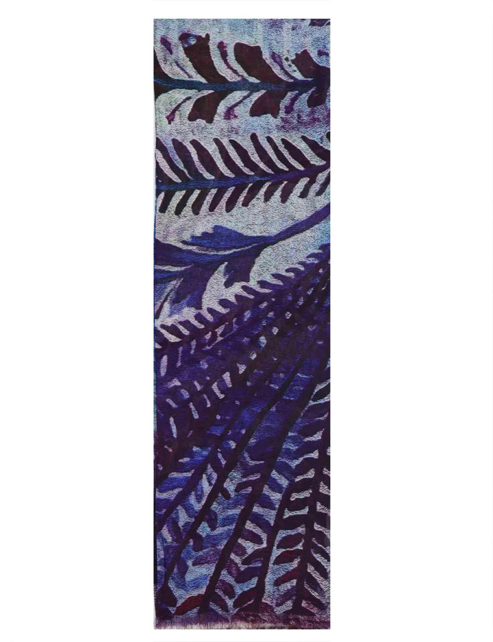 Stole maxi donna in misto seta blu a fantasie esotiche Oasi 60260041 0035 Pyaar 