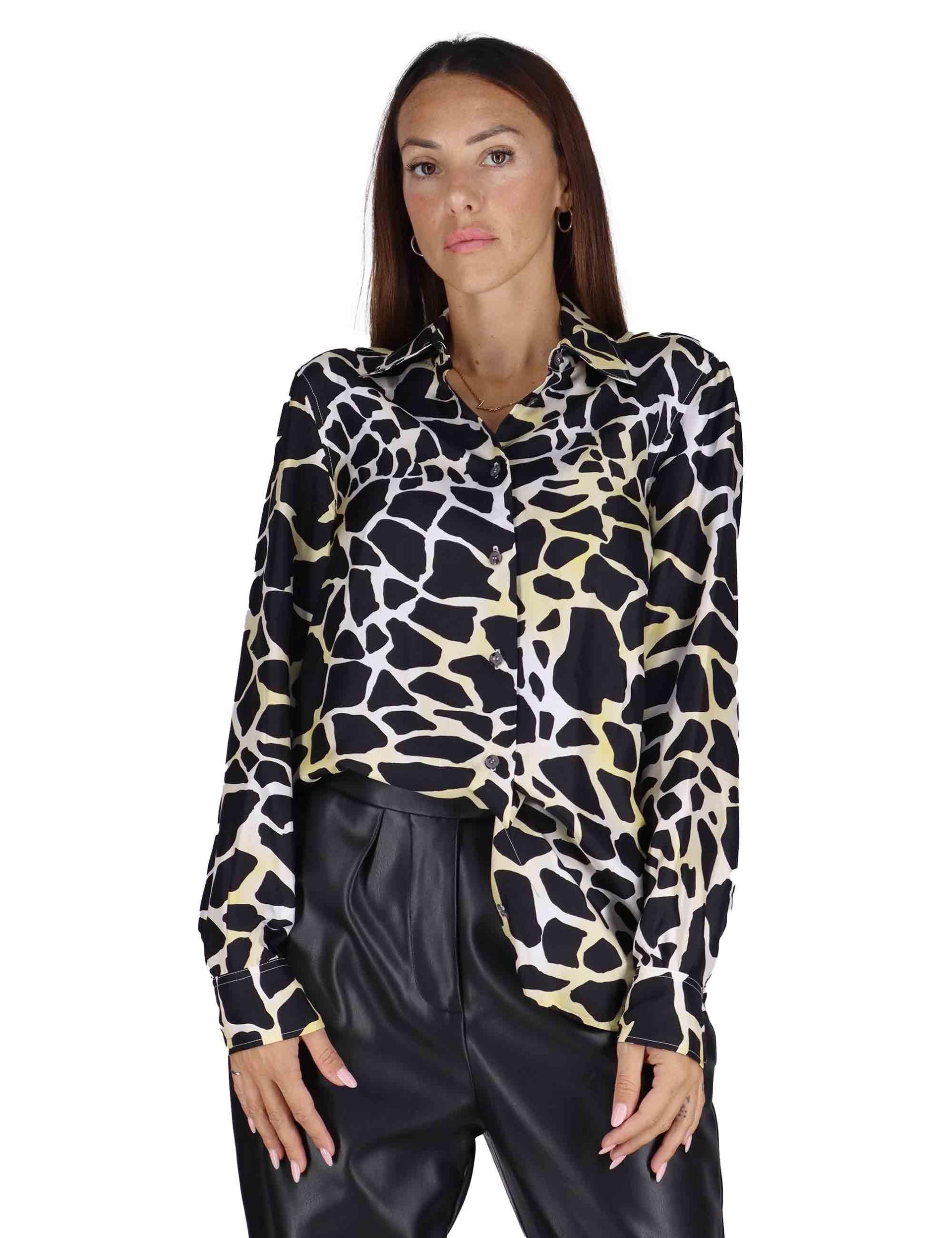 Camicie donna Collection Print in pura seta bianca a fantasia JM214431031 A7093 Maliparmi 