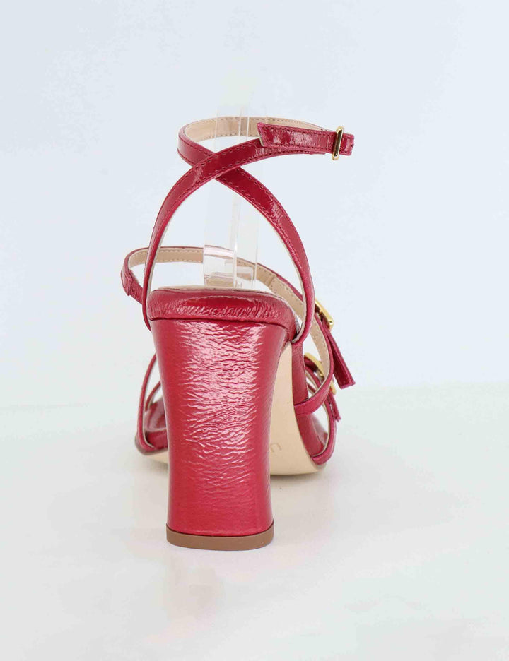 Sandali donna in pelle bordeaux tacco alto con cinturino alla caviglia SILVY GIA_CRANBERRY Unisa 