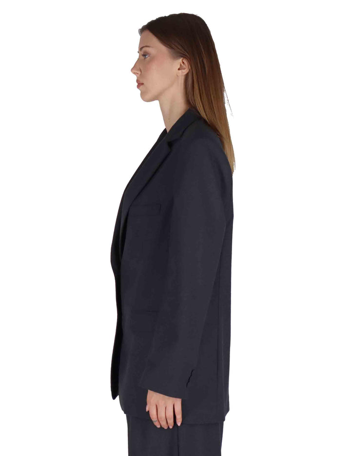 Giacche donna in viscosa naturale grigia 2 bottoni vestibilità over OABGA0025-0505 9210 Justmine 