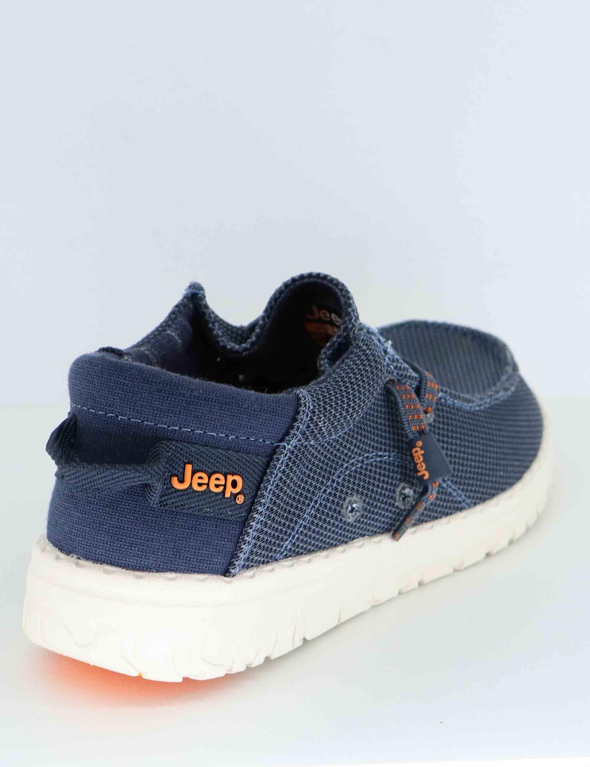 Stringate uomo in tessuto blu con suola in gomma JM51030A 100 Jeep 