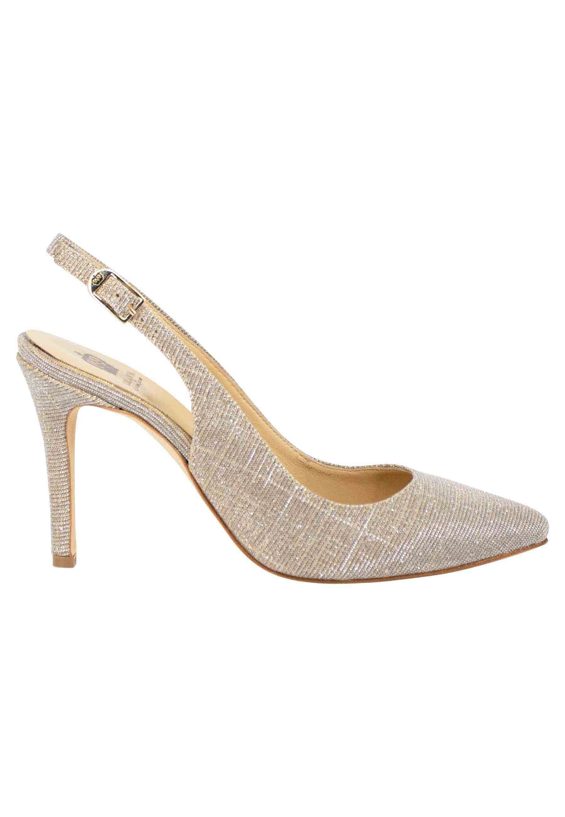 Decollete slingback donna in tessuto nude tacco alto CH2002 300 L'Arianna 