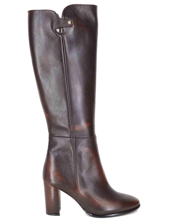 Stivali donna in pelle marrone ST2449/G 014 L'Arianna 