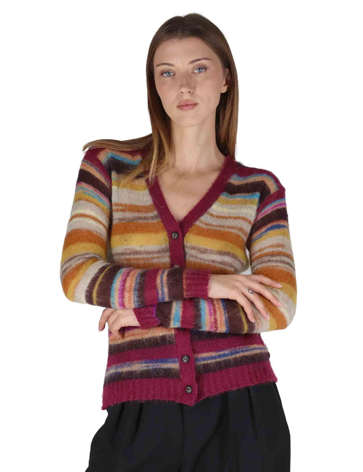 Cargidan donna Mohair Mix Print in lana cammello a fantasia JN370478209 41B21 Maliparmi 