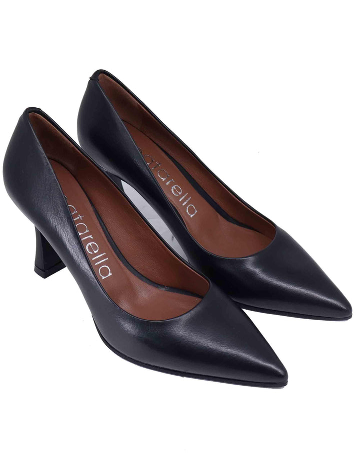 Decollete donna in pelle nera tacco alto SP1796 001 Spatarella 