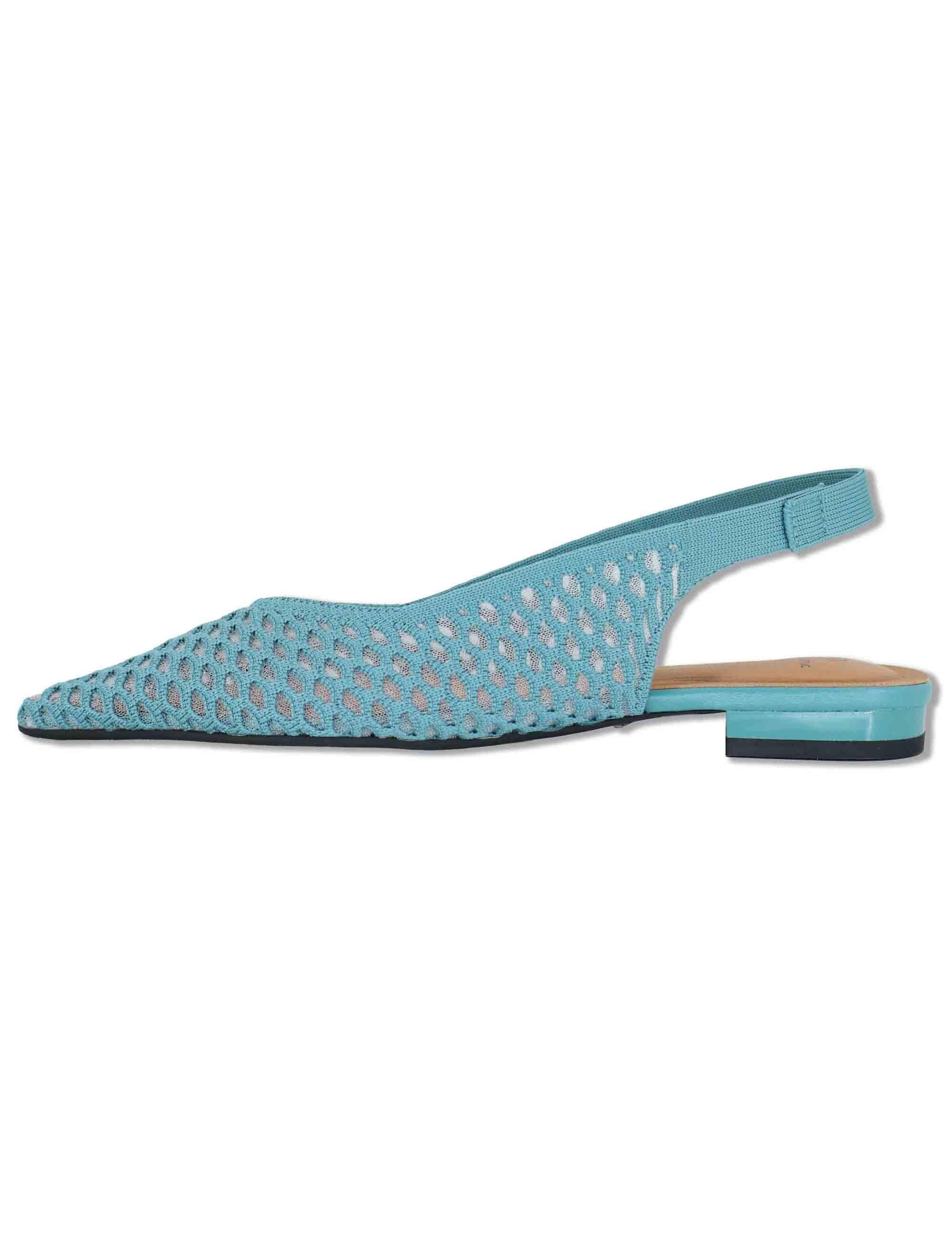 Decollete slingback in rafia celeste con tacco basso e punta a punta 75050 67-37 Miss Elastic 