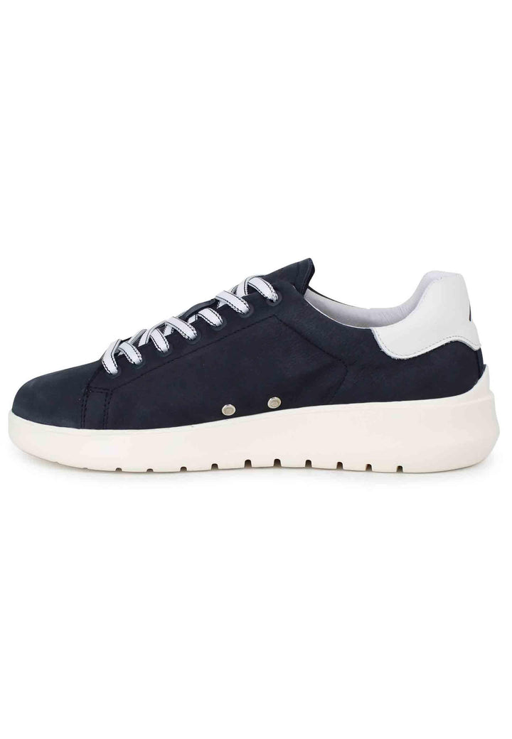 Sneakers uomo Hover in nabuk blu con suola alta in gomma 12807 002 Ambitious 