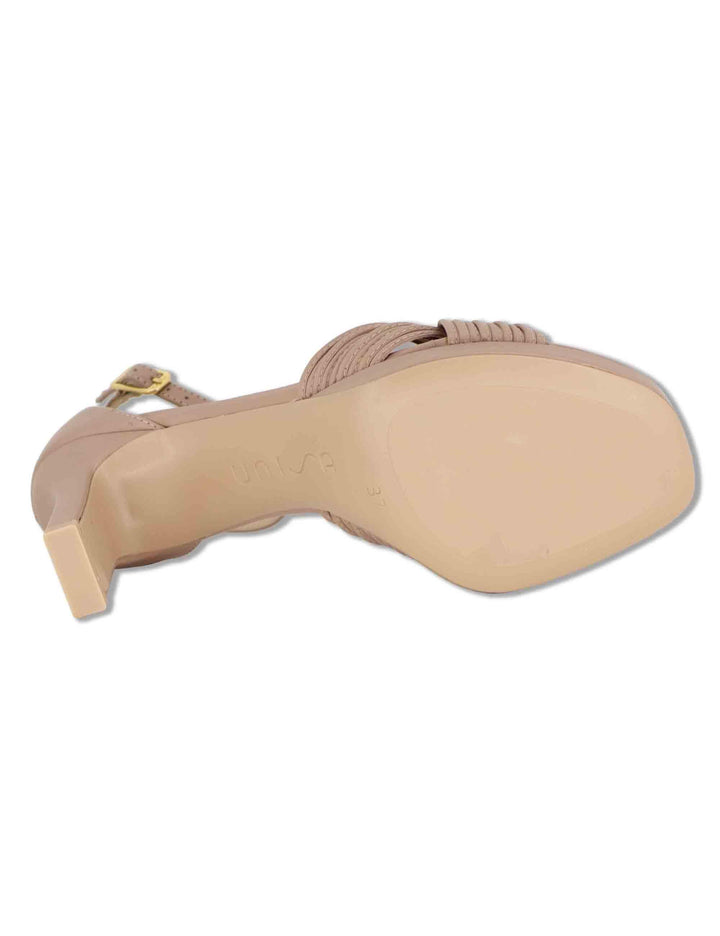 Sandali donna in pelle PRALINE con tacco alto e cinturino alla caviglia SELENA NTO PRALINE Unisa 