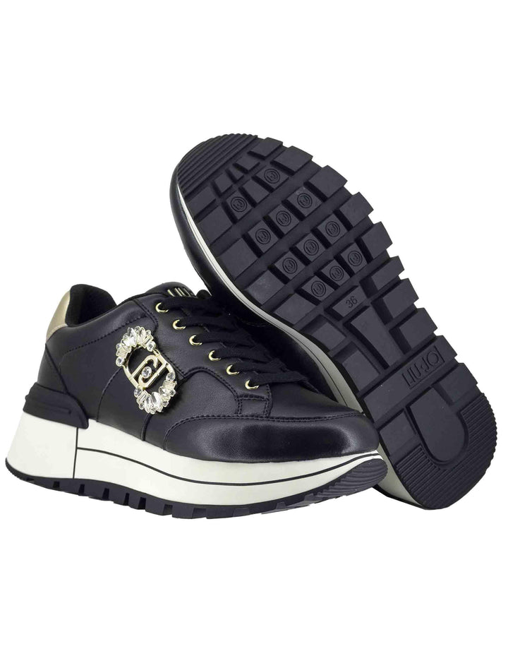 Sneakers donna Amazing 41 in pelle nera con suola in gomma alta BF5043PX026S1189 Black Liu-Jo 