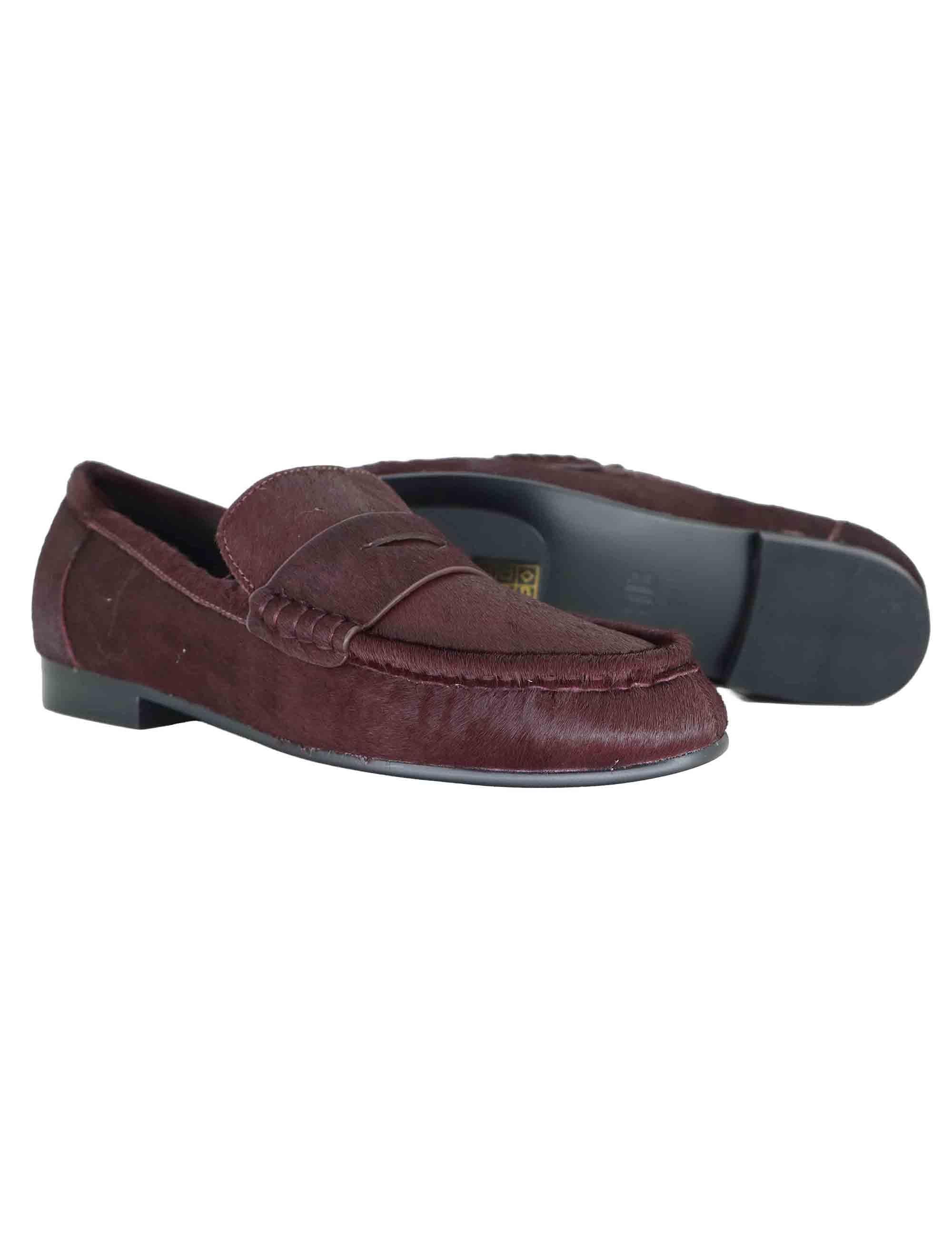 Mocassini donna in pelle bordeaux con tacco basso e suola in gomma 661Z90VK 40 Bibi Lou 