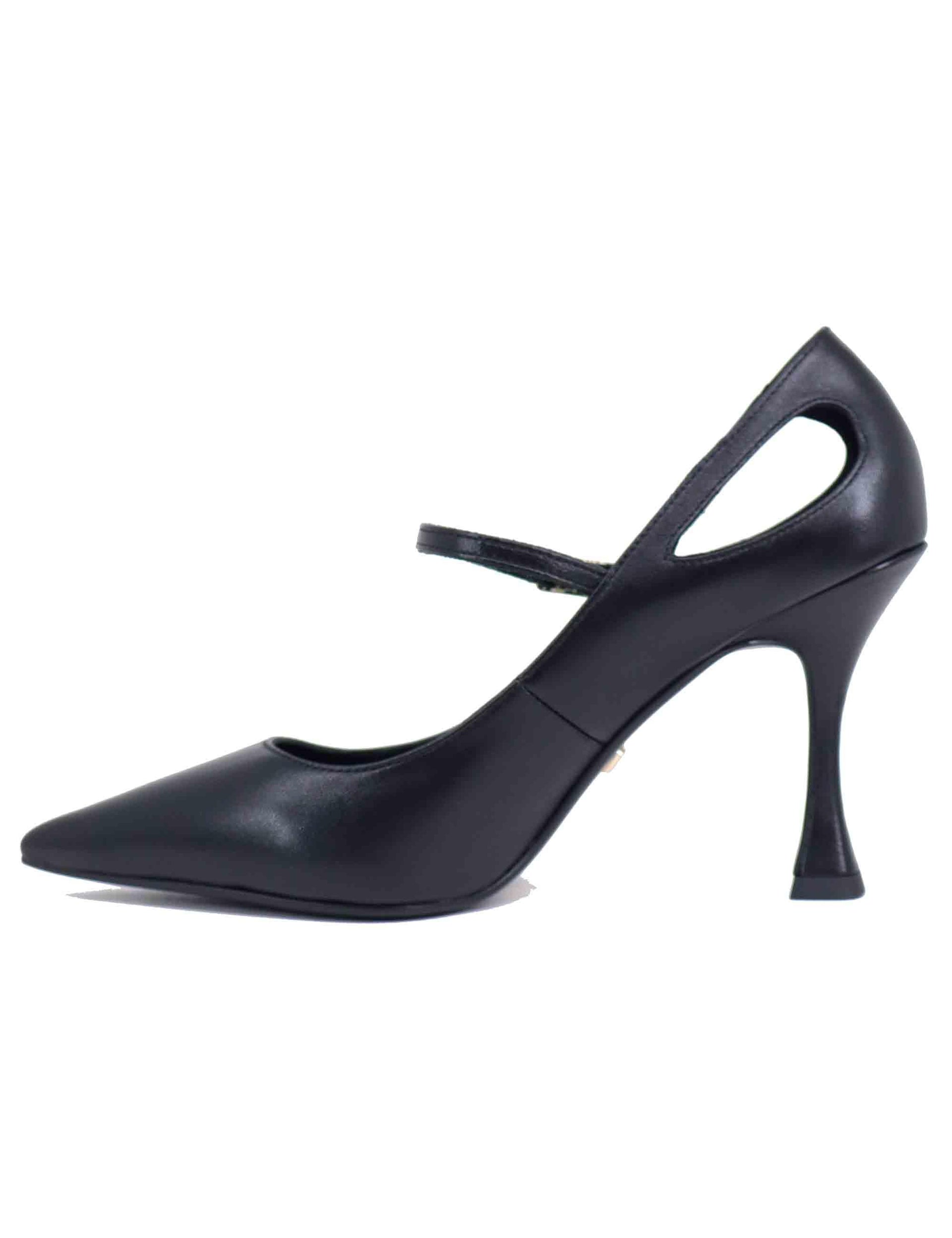 Decollete donna Salones in pelle nera tacco alto 207Z13BK 03 Lola Cruz 