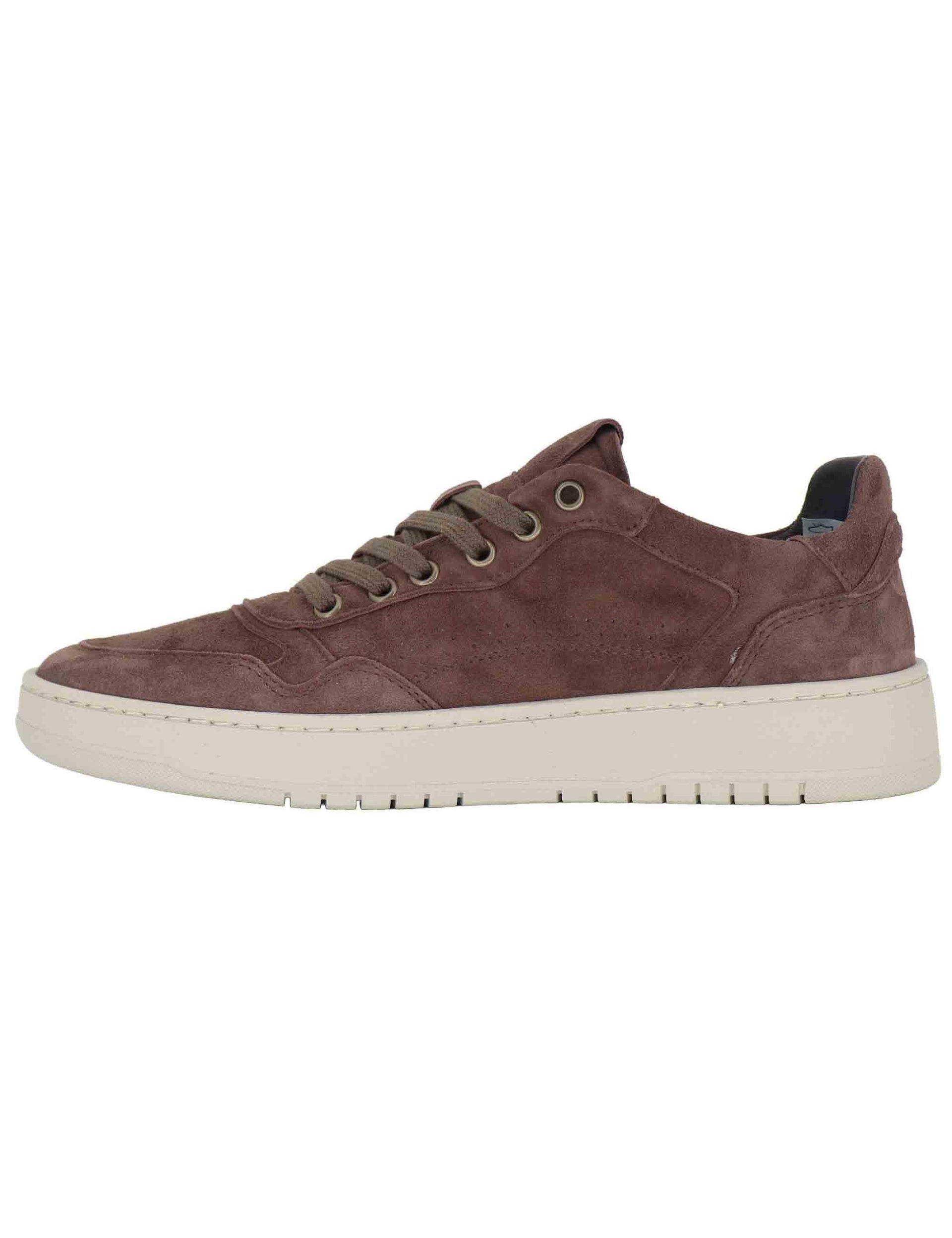 Sneakers uomo in pelle marrone con suola in gomma ultraleggera SPOR5540 014 Spatarella 