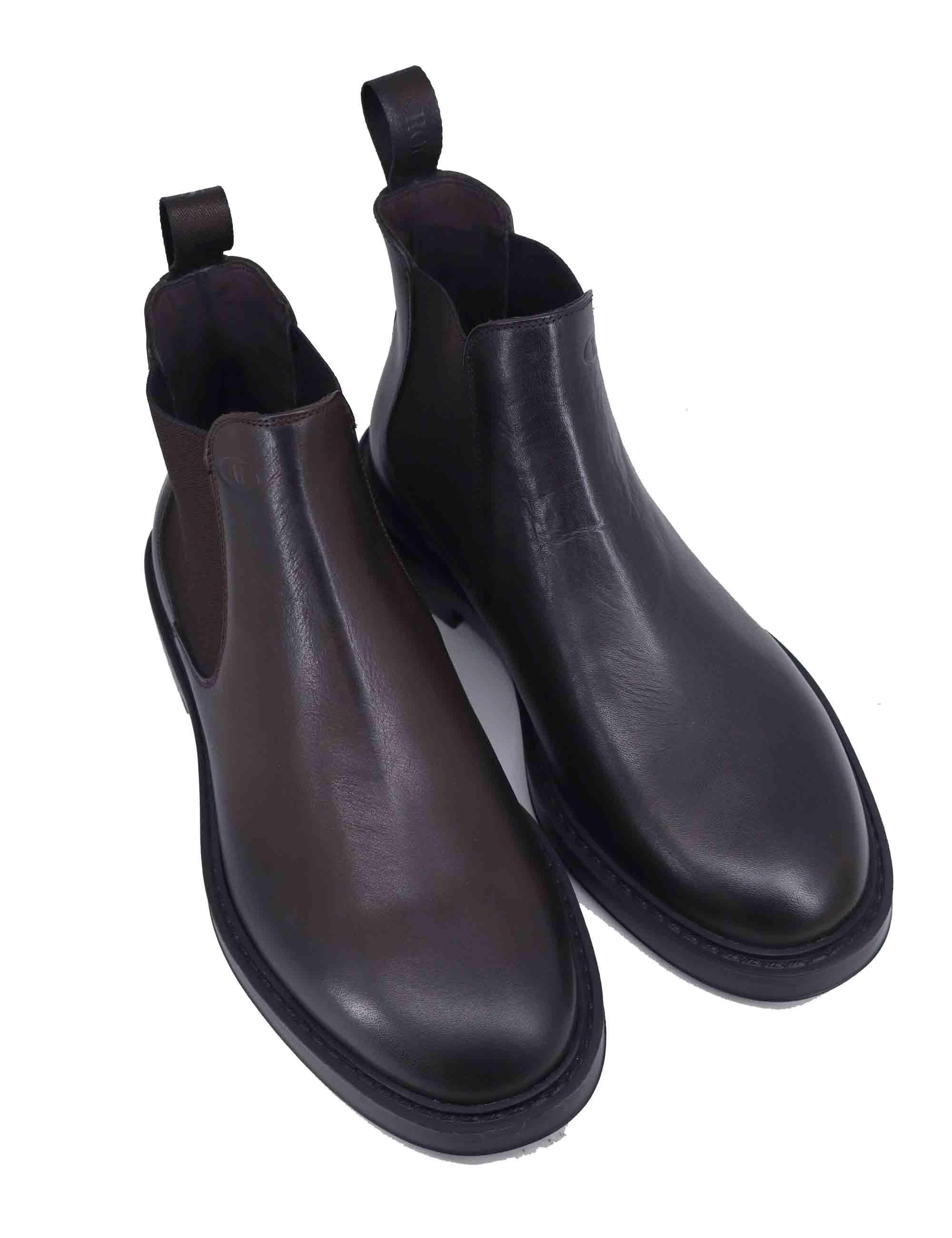 Stivaletti uomo in pelle marrone con suola in gomma TOMO 4 014 Rogal's 