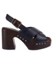 Zoccoli slingback in pelle nera Donna OBRA GRA BLACK
