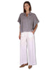 Pantaloni Wide Leg Cargo-Chic in cotone bianco Donna PILEA OVO_WHITE