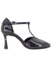 Mary Jane femme en cuir noir, talon haut, modèle TG1660/RT 001.