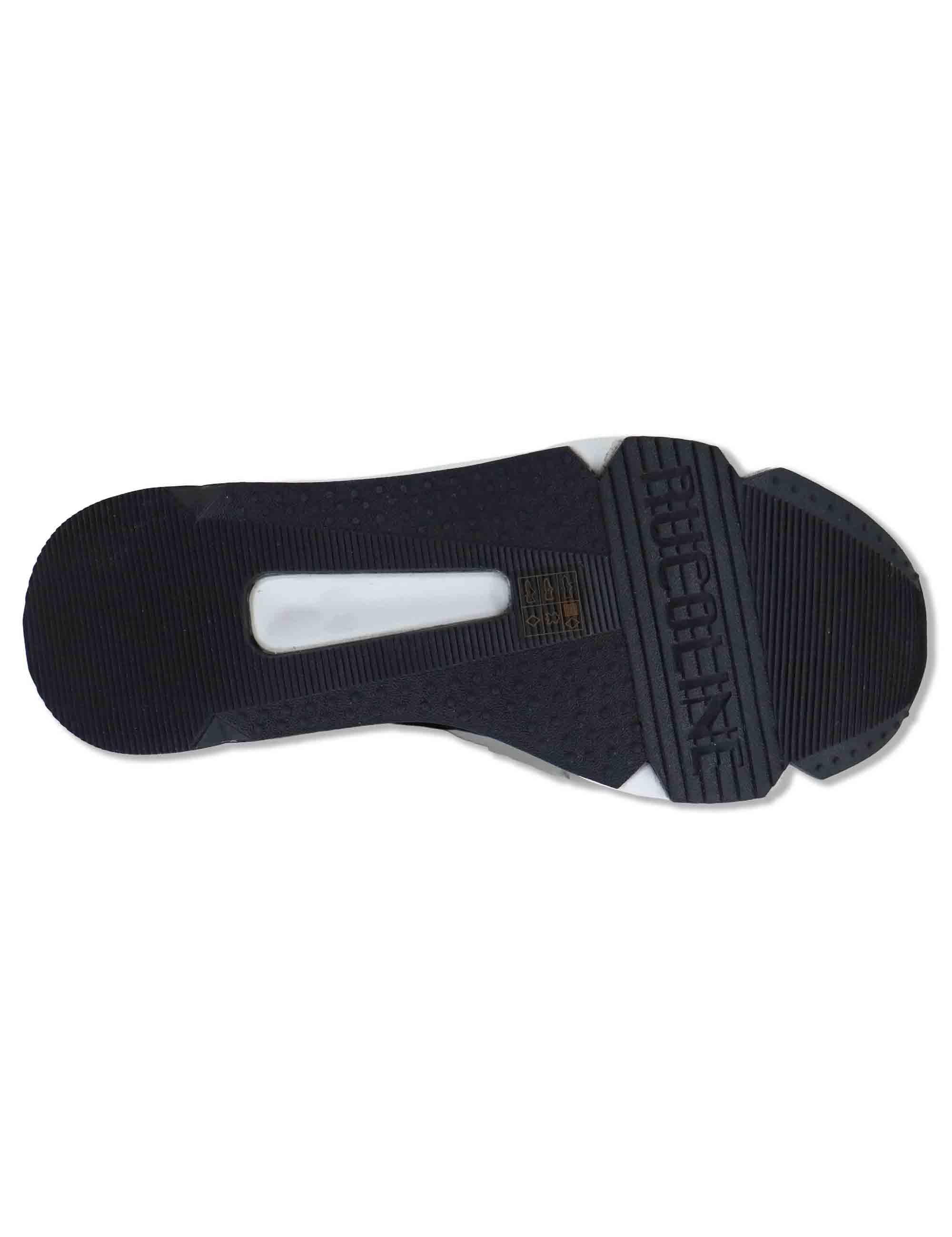 Sneakers donna in pelle e pizzo nero con zeppa alta in gomma 4009-84585 1 Ruco Line 