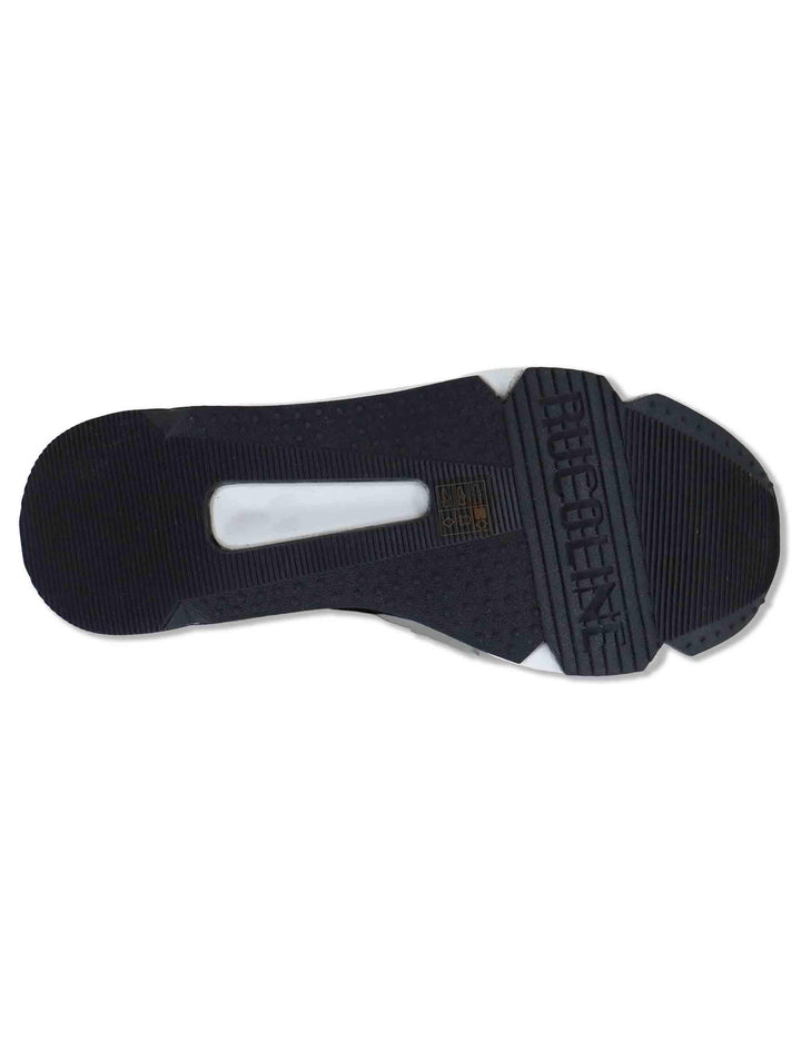 Sneakers donna in pelle e pizzo nero con zeppa alta in gomma 4009-84585 1 Ruco Line 