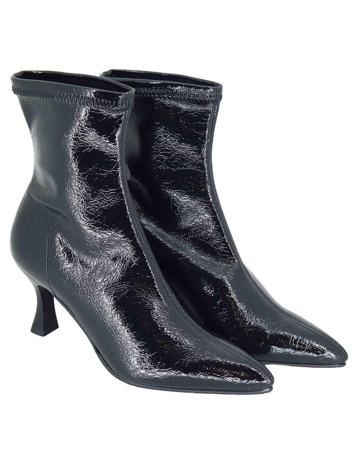 Stivaletti donna in tessuto elasticizzato nero con tacco alto e punta a punta 78042-56 05 Miss Elastic 