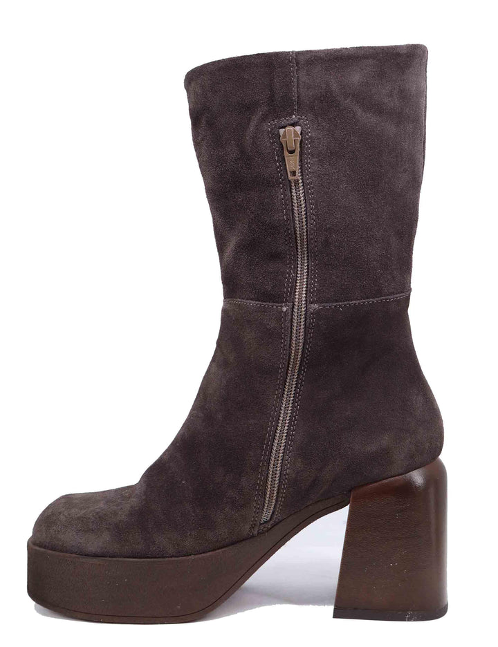 Stivaletti donna in camoscio marrone con tacco alto ZADIE 029 Patrizia Bonfanti 