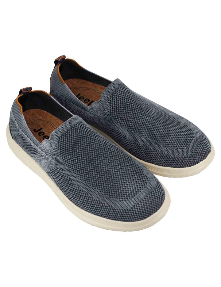 Mocassini uomo Karoo slip on in tessuto blu con suola in gomma JM41010A 016 Jeep 