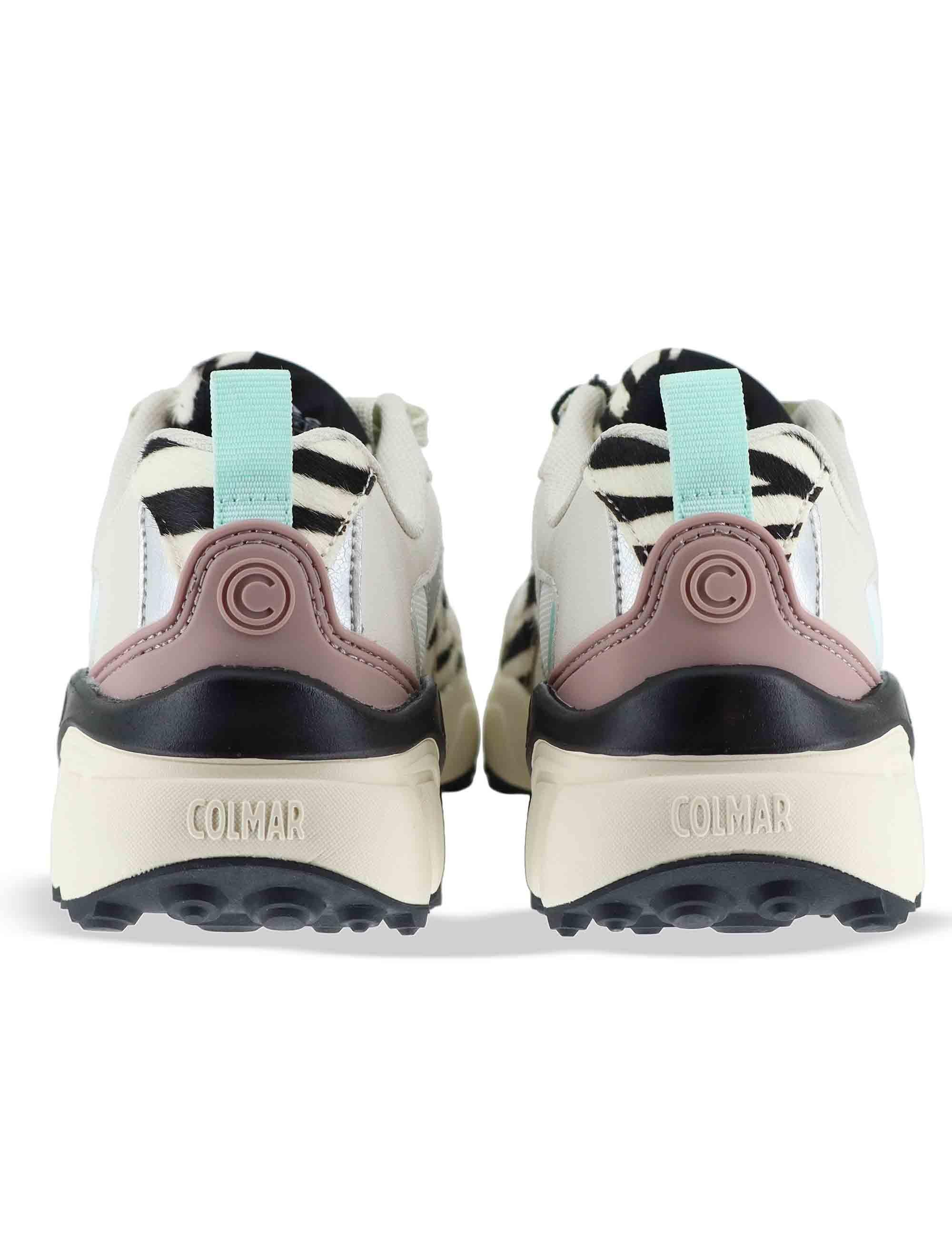 Sneakers donna in pelle e tessuto grigio con suola alta GARNER 080 Colmar 