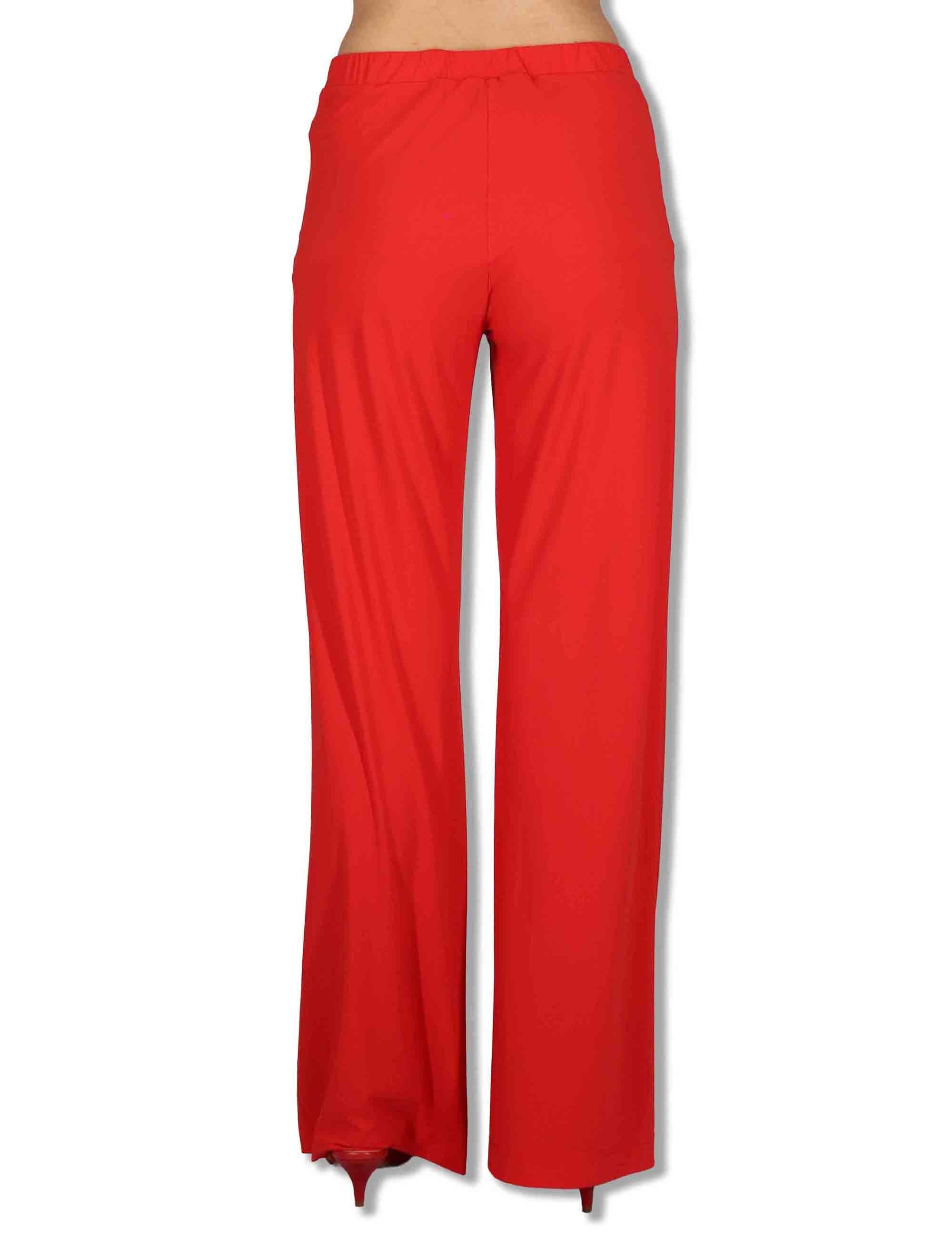 Pantaloni donna Soft in Jersey rosso con gamba comoda ed elastico JH753070210 30000 Maliparmi 
