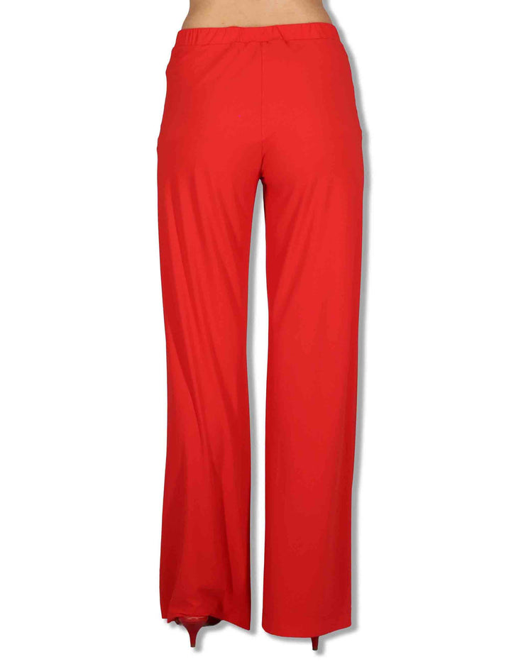 Pantaloni donna Soft in Jersey rosso con gamba comoda ed elastico JH753070210 30000 Maliparmi 