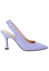 Escarpins à bout ouvert pour femme en cuir lilas avec talon haut Donna SP1604 036