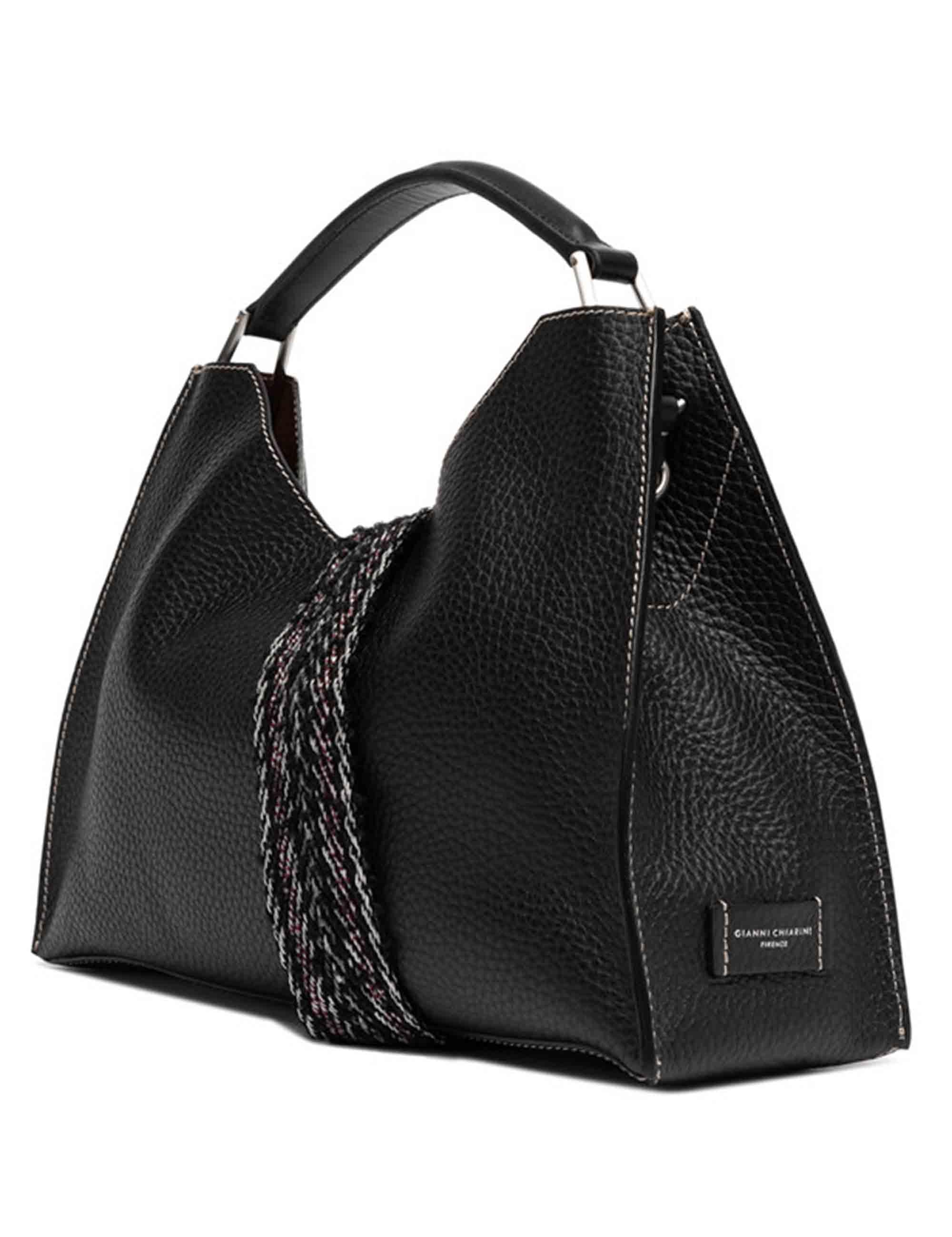 Borse donna Aurora in pelle martellata nera BS10566 12565 RNGDBL-NASPM Gianni Chiarini 