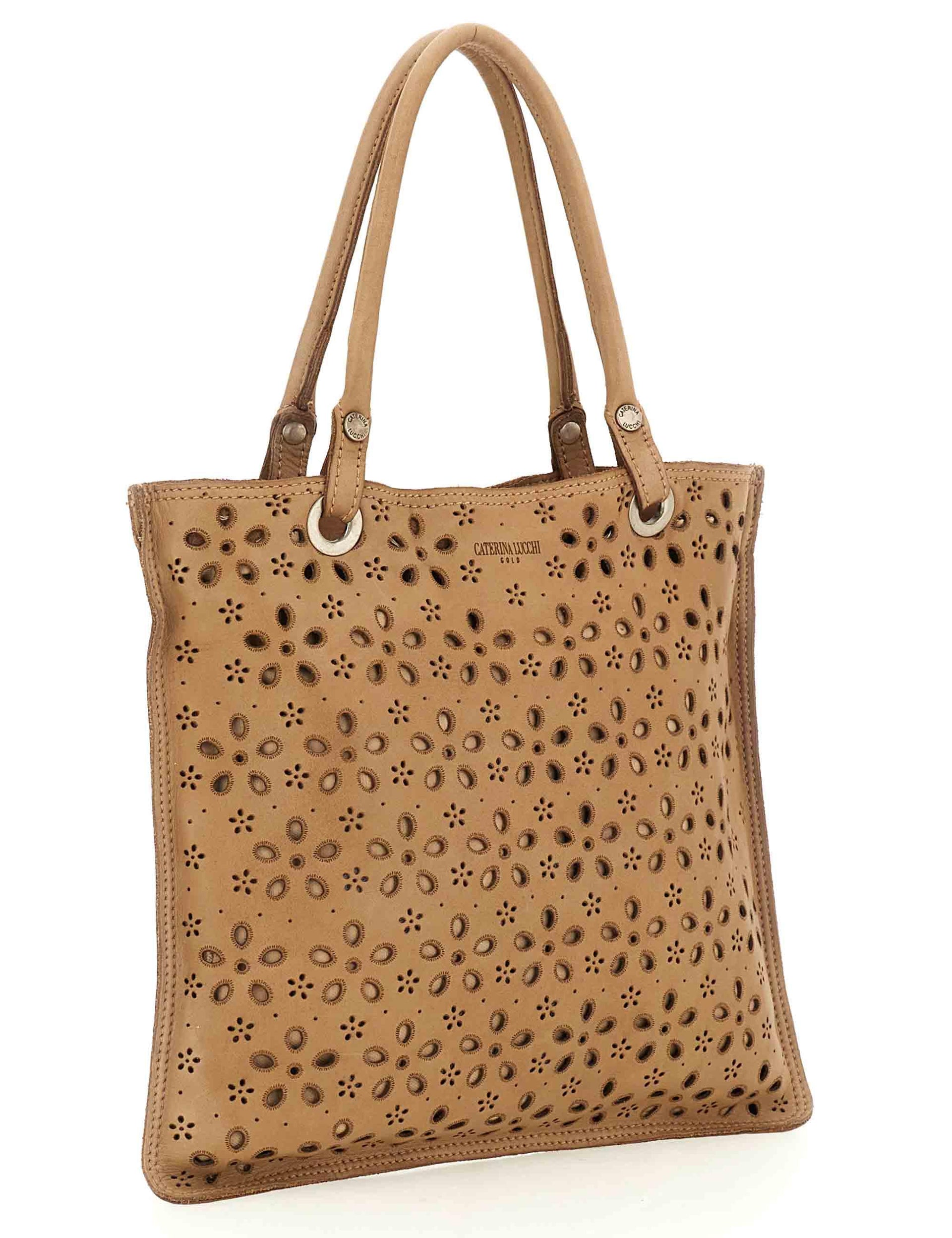 Borse donna in pelle cuoio laserta con manico e tracolla L013230ND X3026 C1013 Caterina Lucchi 