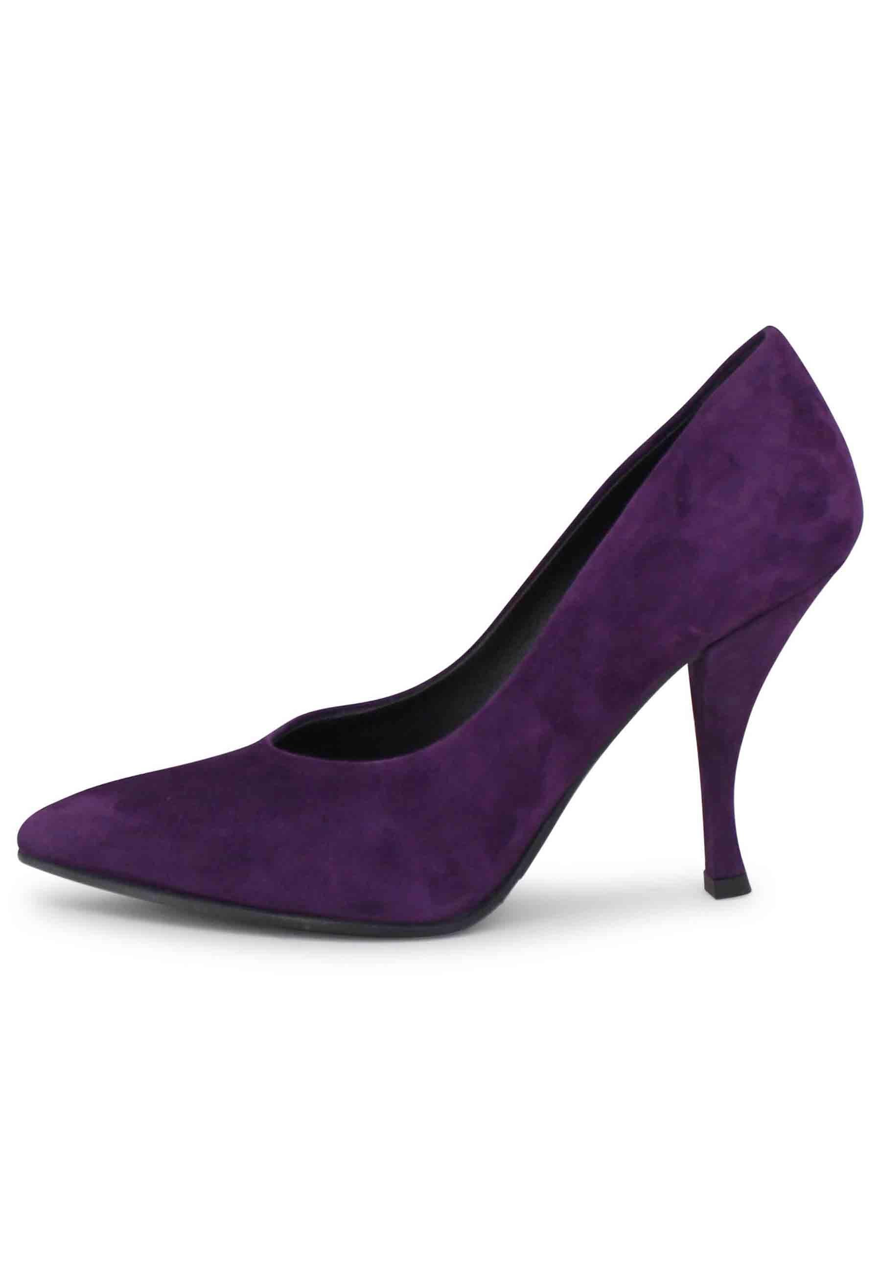 Decollete donna in camoscio viola tacco alto SP732 037 Spatarella 