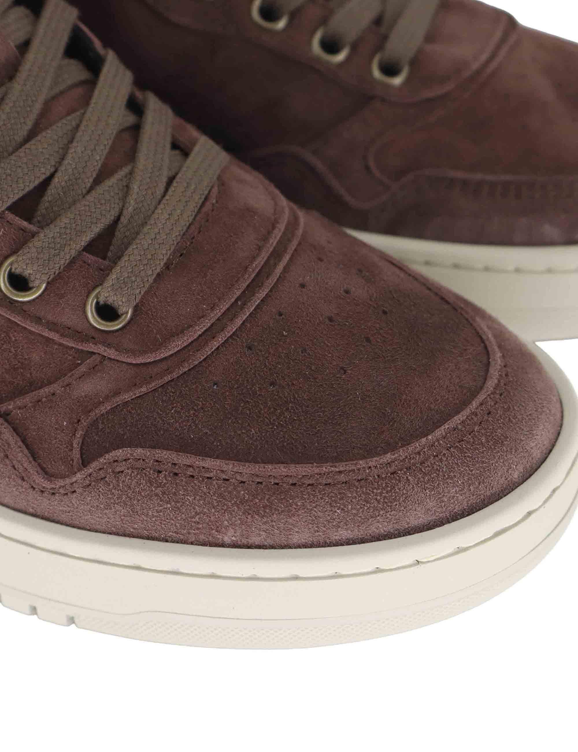 Sneakers uomo in pelle marrone con suola in gomma ultraleggera SPOR5540 014 Spatarella 