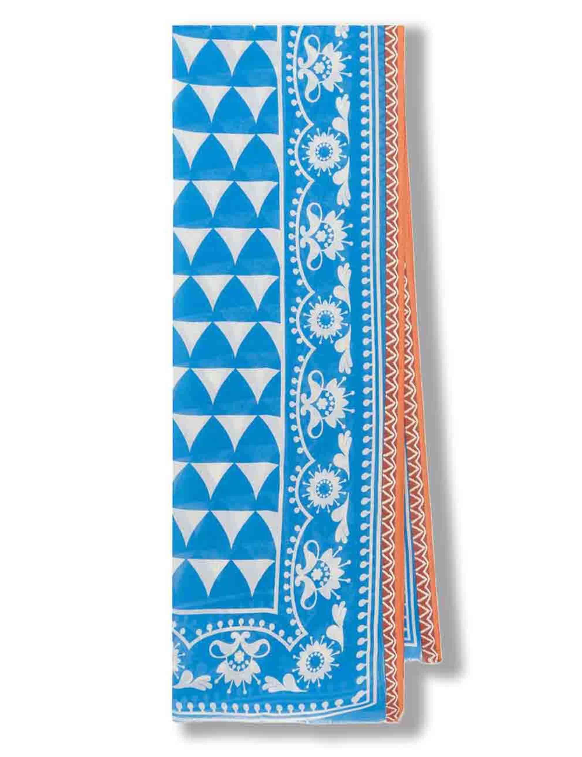 Foulard donna Collection Print in puro cotone blu a fantasia IB034210216 E8004 Maliparmi 