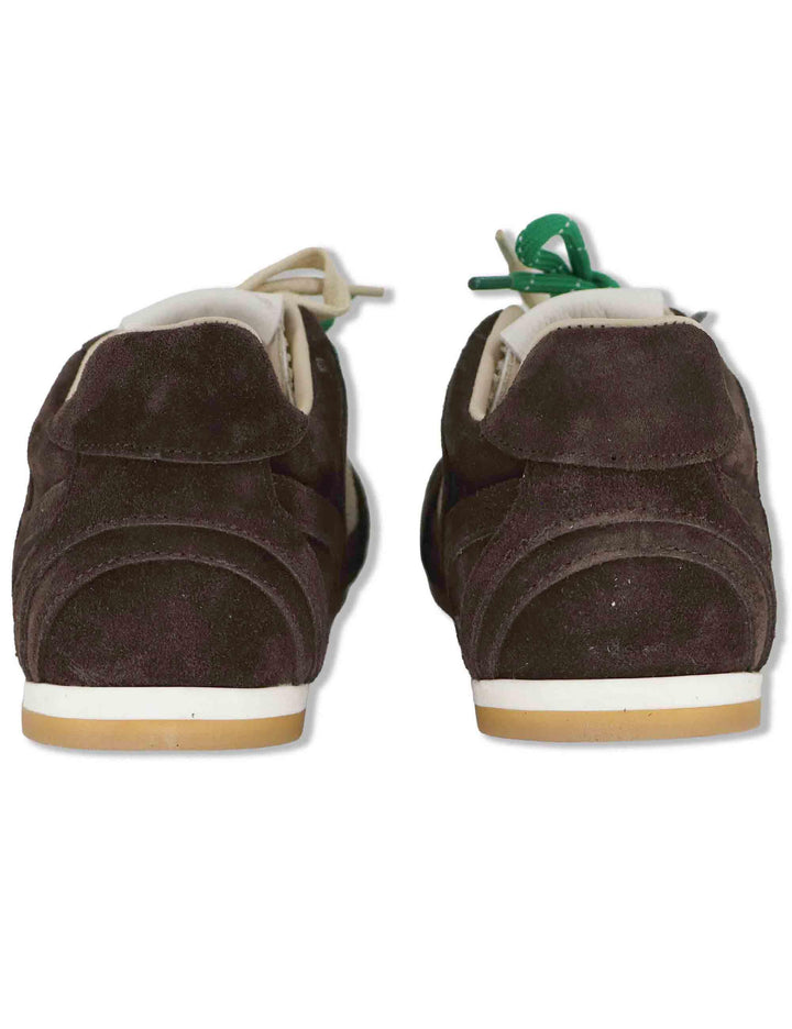 Sneakers donna in camoscio marrone e tessuto con suola bassa in gomma SP60133 014 Spatarella 