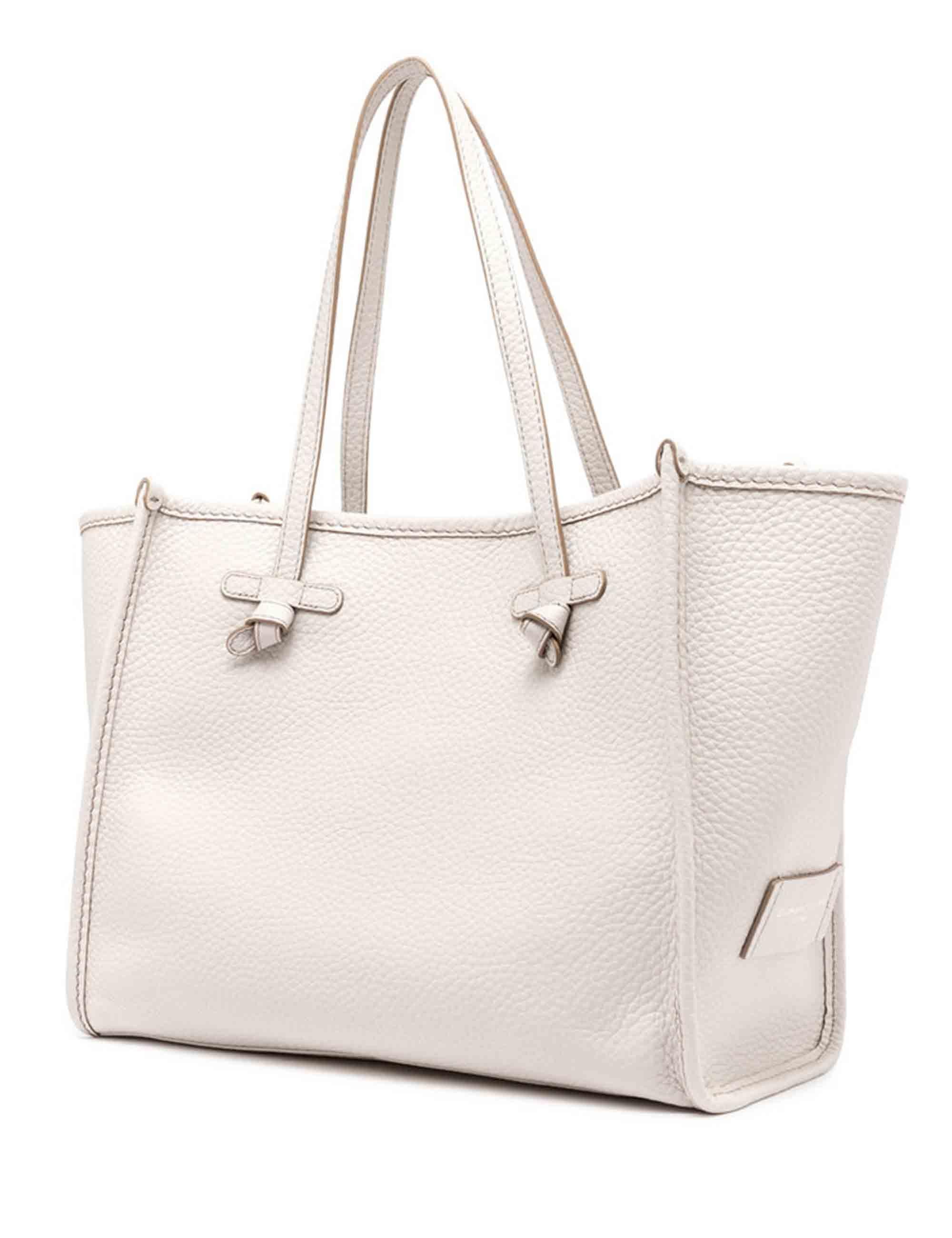 Shopping bag in pelle off white Donna BS9330 21697 BBL