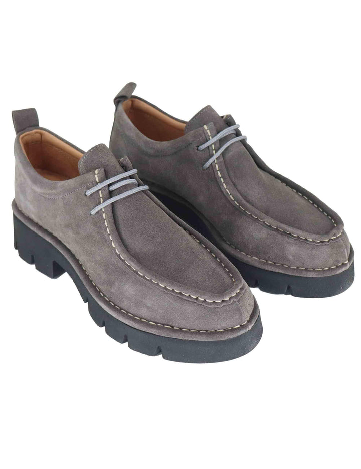 Stringate donna in crosta grigia con suola alta in gomma SP45081 066 Spatarella 