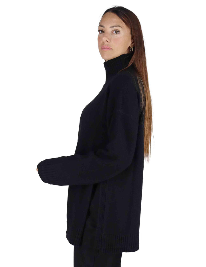 Maglioni donna Cachemire Merinos in misto cachemire nero con collo alto JQ511274315 20000 Maliparmi 