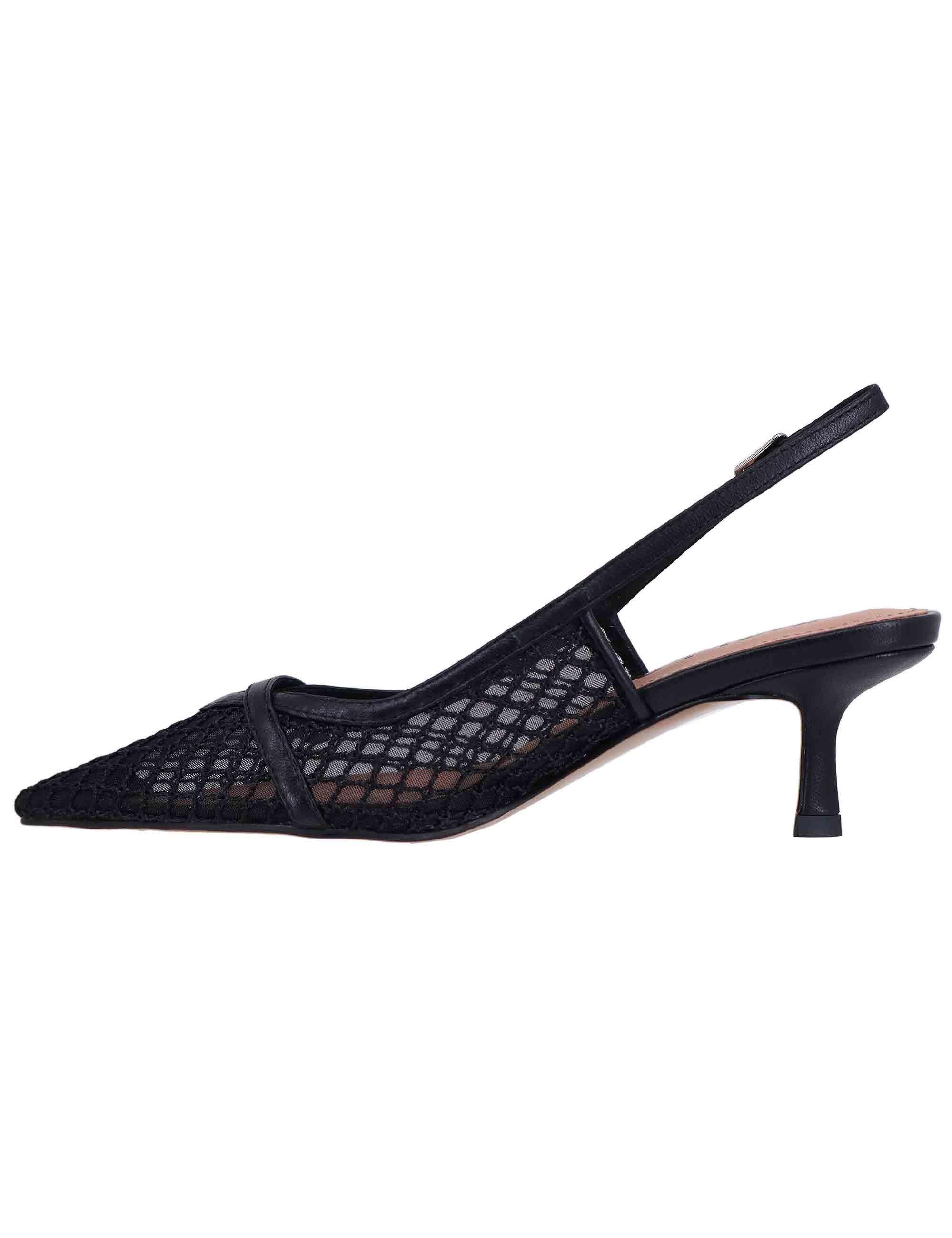 Slingback donna Xaia in rete nera con tacco basso 627Z78VK 001 Bibi Lou 