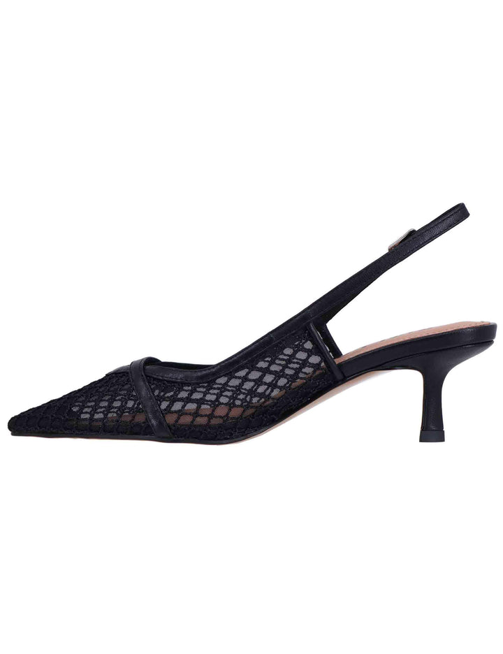 Slingback donna Xaia in rete nera con tacco basso 627Z78VK 001 Bibi Lou 