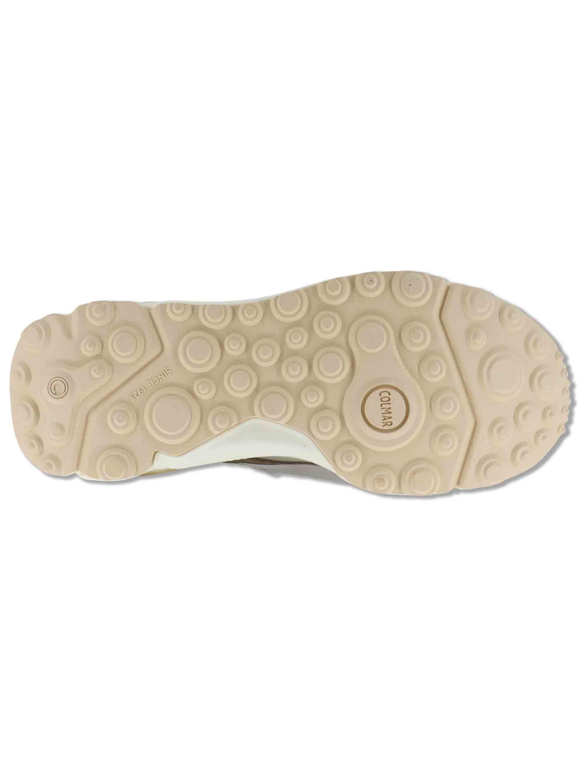 Sneakers donna in pelle e tessuto off white con suola alta GARNER 071 Colmar 