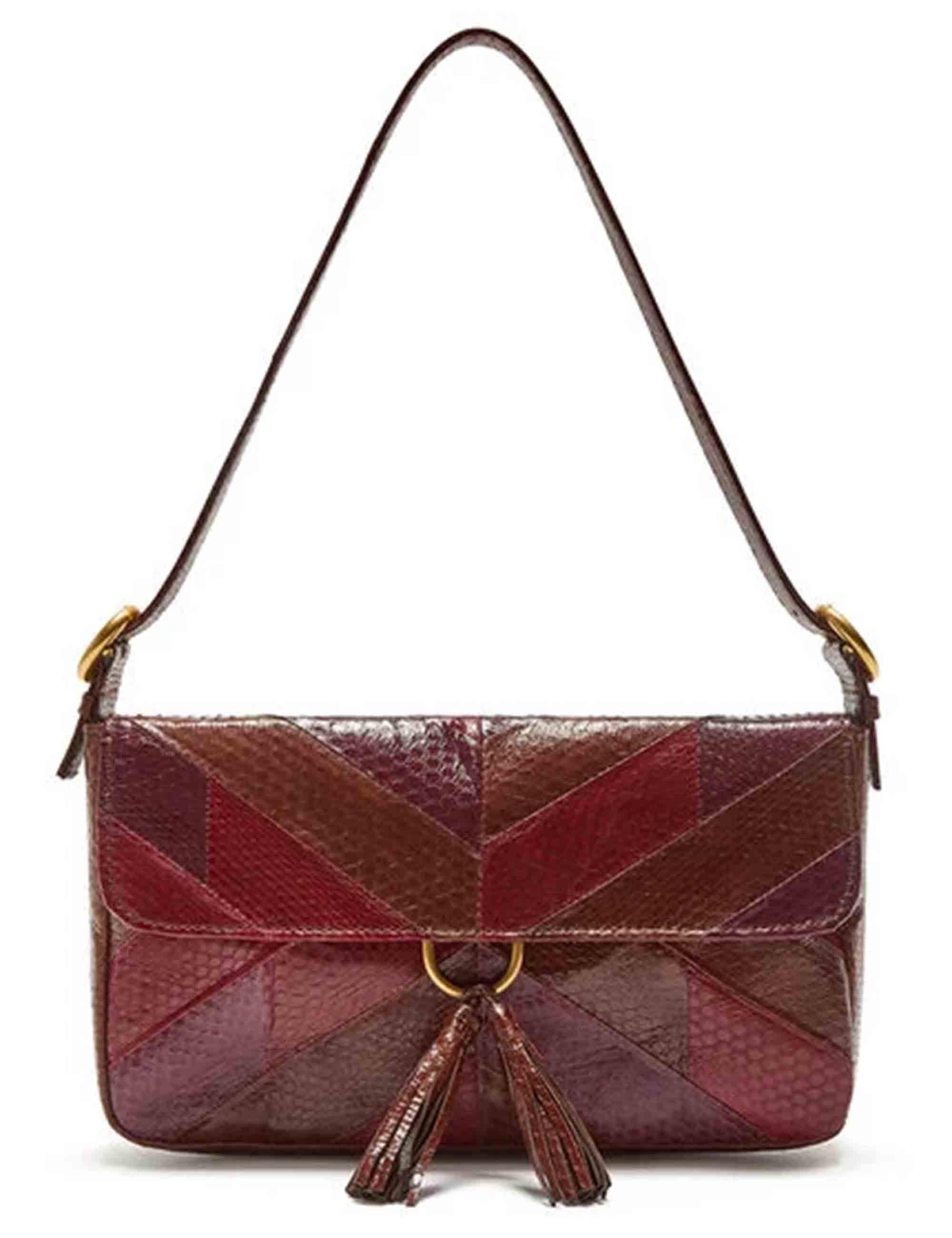 Baguette Exotic Stripes in pelle rosso multi Donna BT001301556 30F99