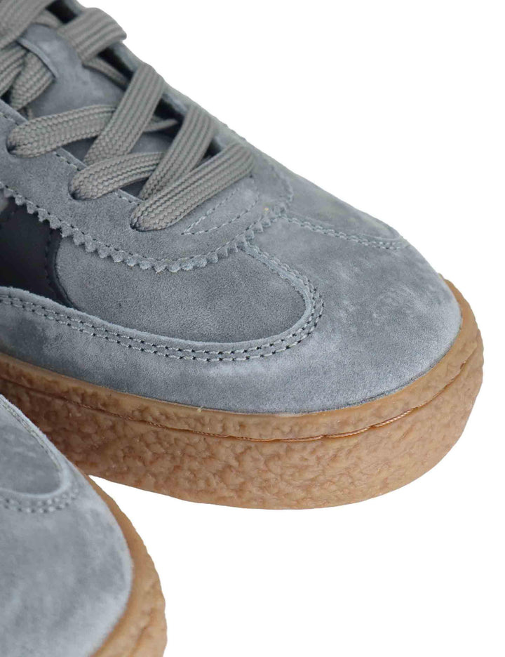 Sneakers uomo in pelle grigia con riporti in contrasto e logo laterale ATLANTIDE012 125 Lyle & Scott 