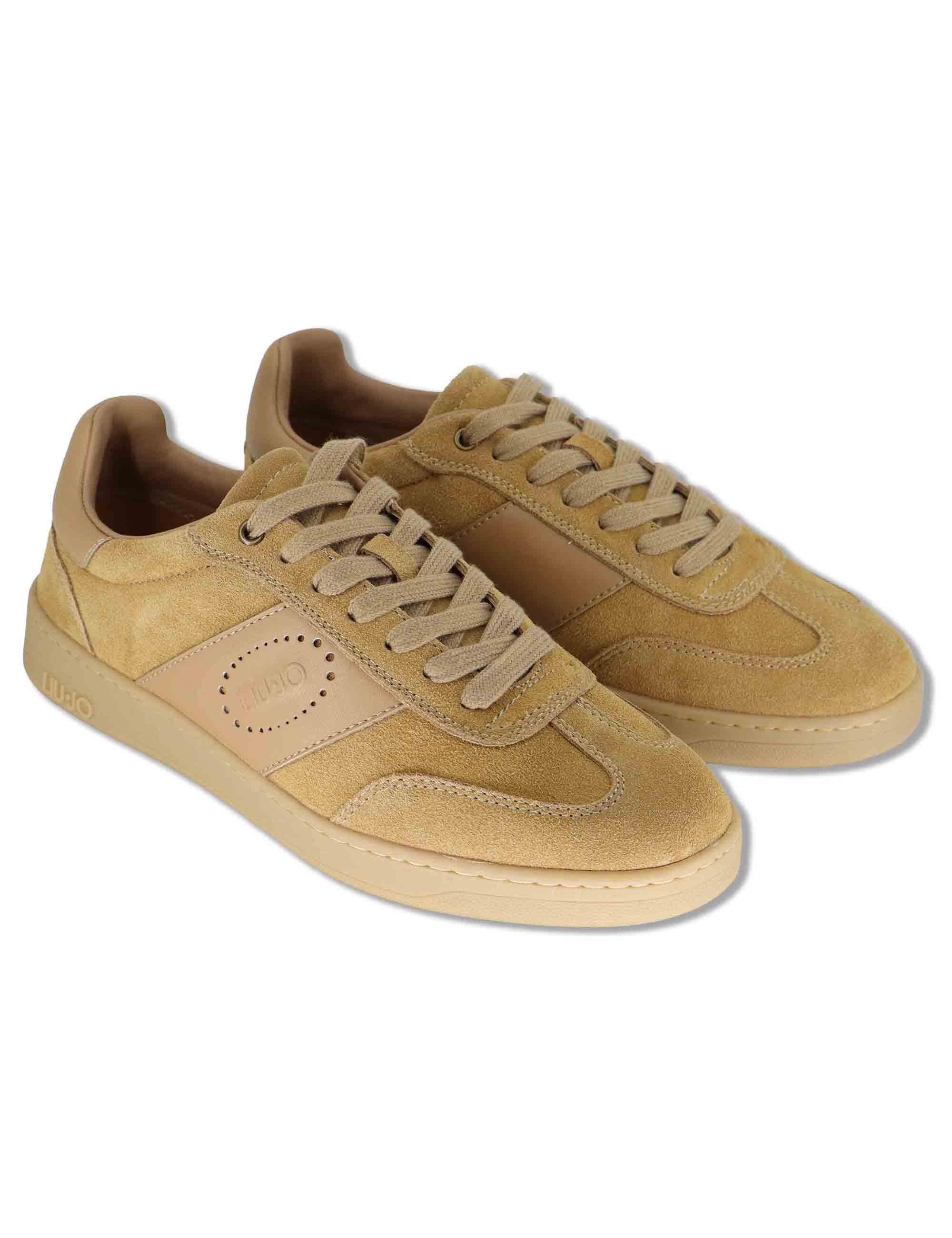 Sneakers uomo in pelle beige con suola ambra PARKER 01 LION Liu-Jo 
