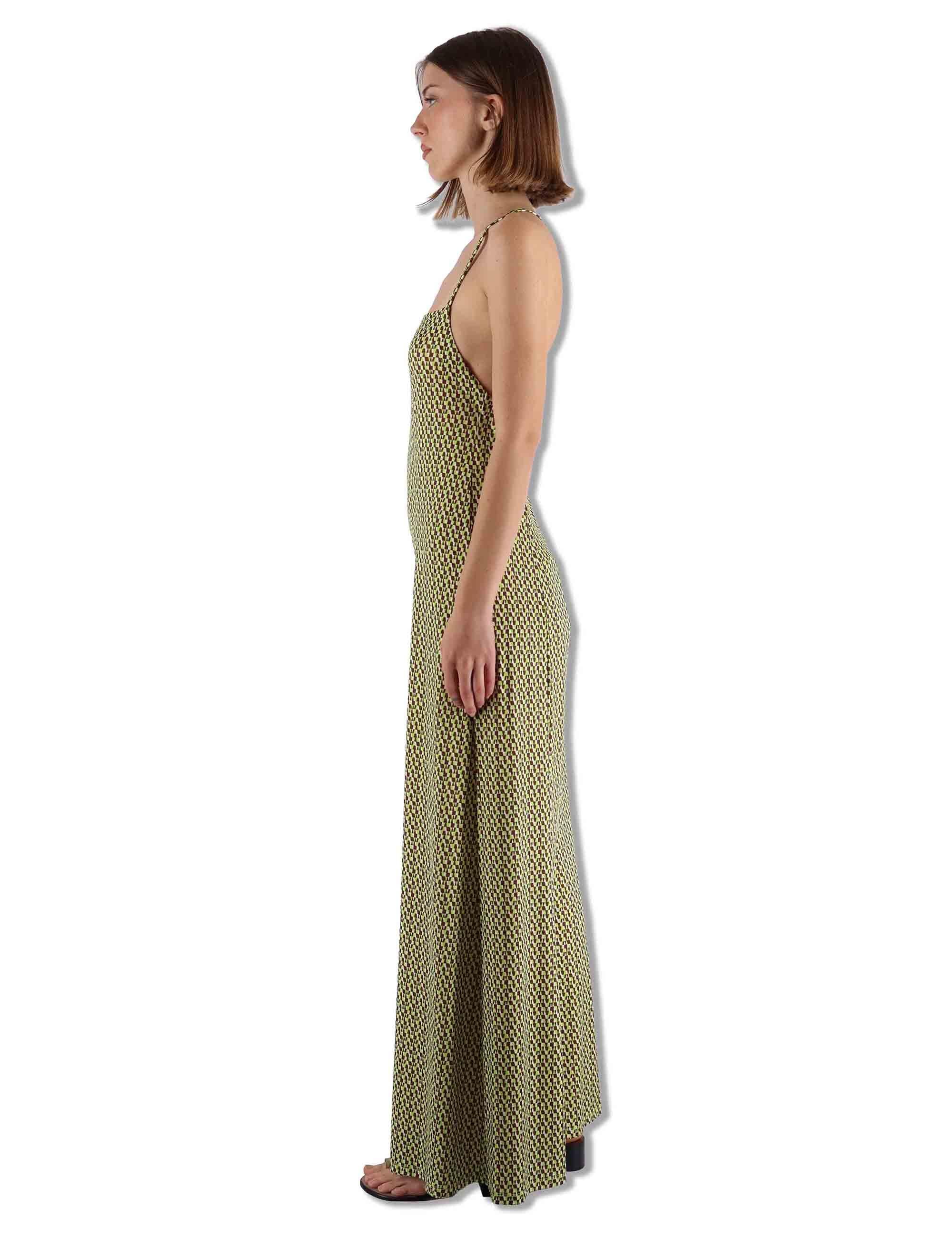 Tuta Salopette Donna Strappy Jumpsuit in tessuto verde a fantasia JFATU0001-E2820-1245 7046 Justmine 