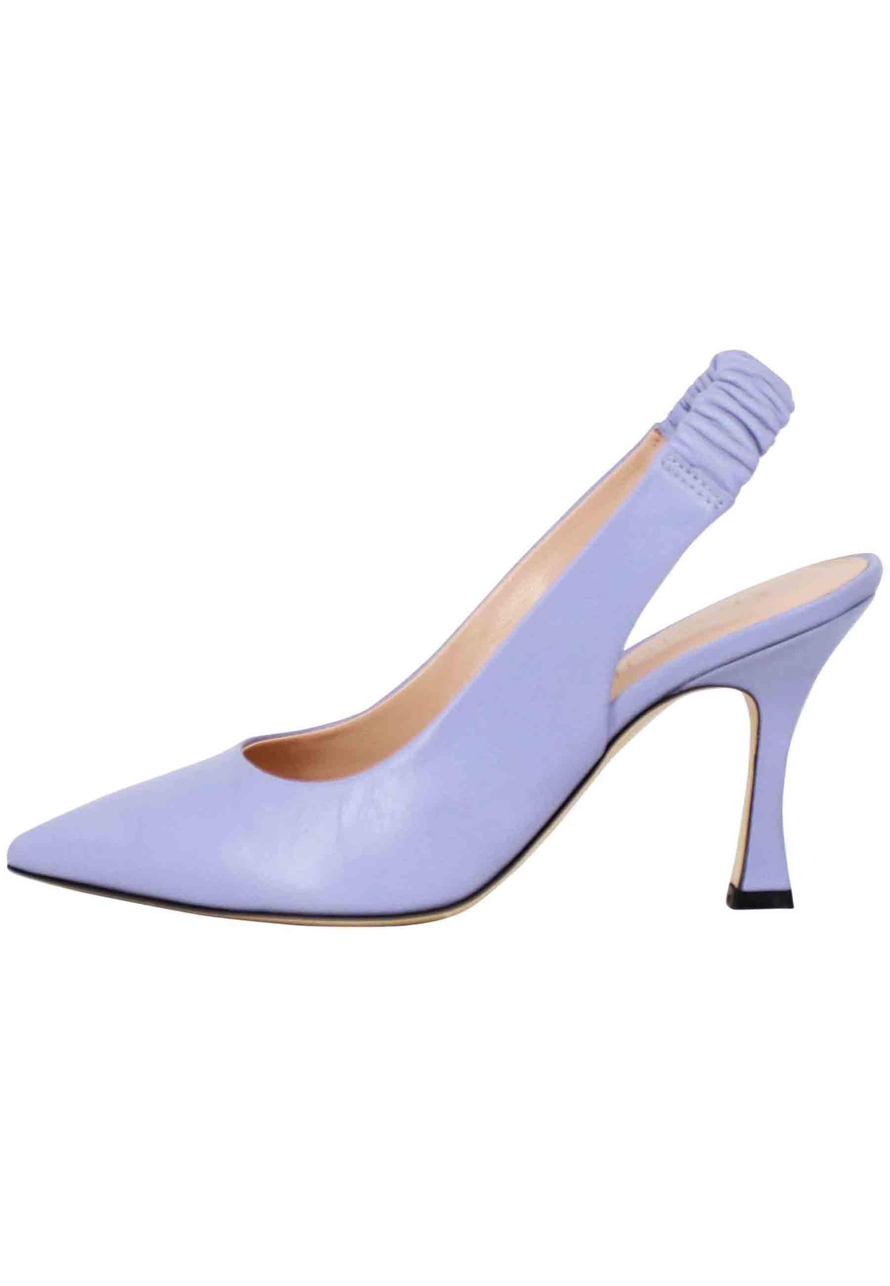 Decollete slingback donna in pelle glicine con tacco alto SP1604 036 Spatarella 