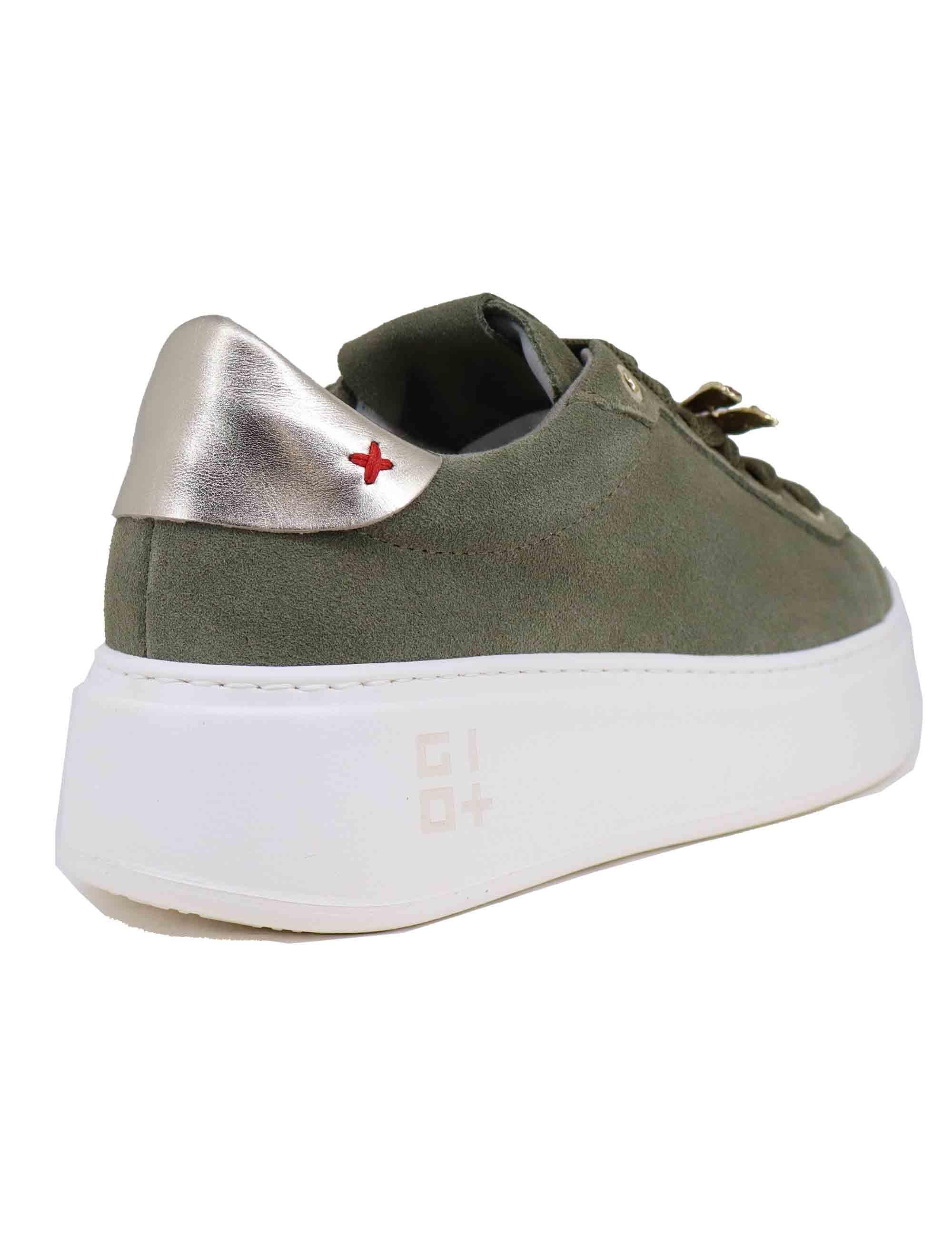 Sneakers donna in camoscio verde PIA 232A Gio + 