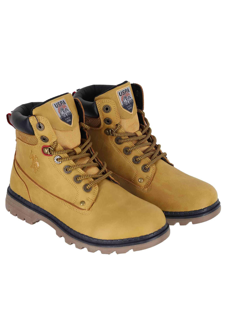 Stivaletti anfibi uomo in eco pelle miele con suola carrarmato ZIGGY002A YEL U.S. Polo Assn. 